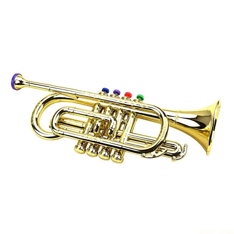 Musical Instrument Trombone - U2jb trompete dourado revestido abs crianças