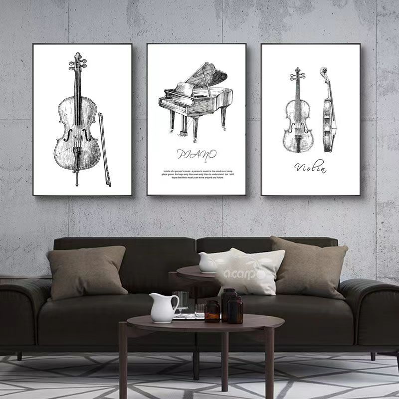 Musical Instrument Project - Pintura em tela moderno e minimalista