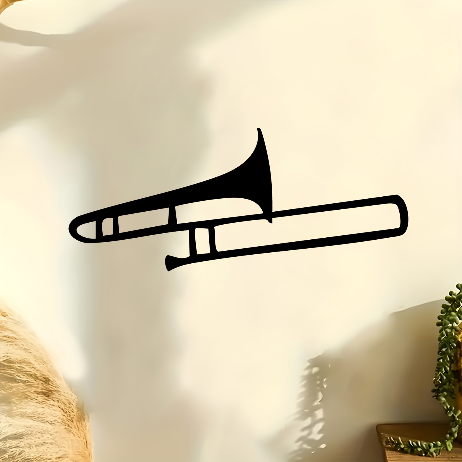 Musical Instrument Trombone - Escultura de Trombone em Metal para